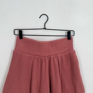 Free People Beach Ribbed Knit Wide Leg Slouchy Relaxed Pull On Lounge Pants